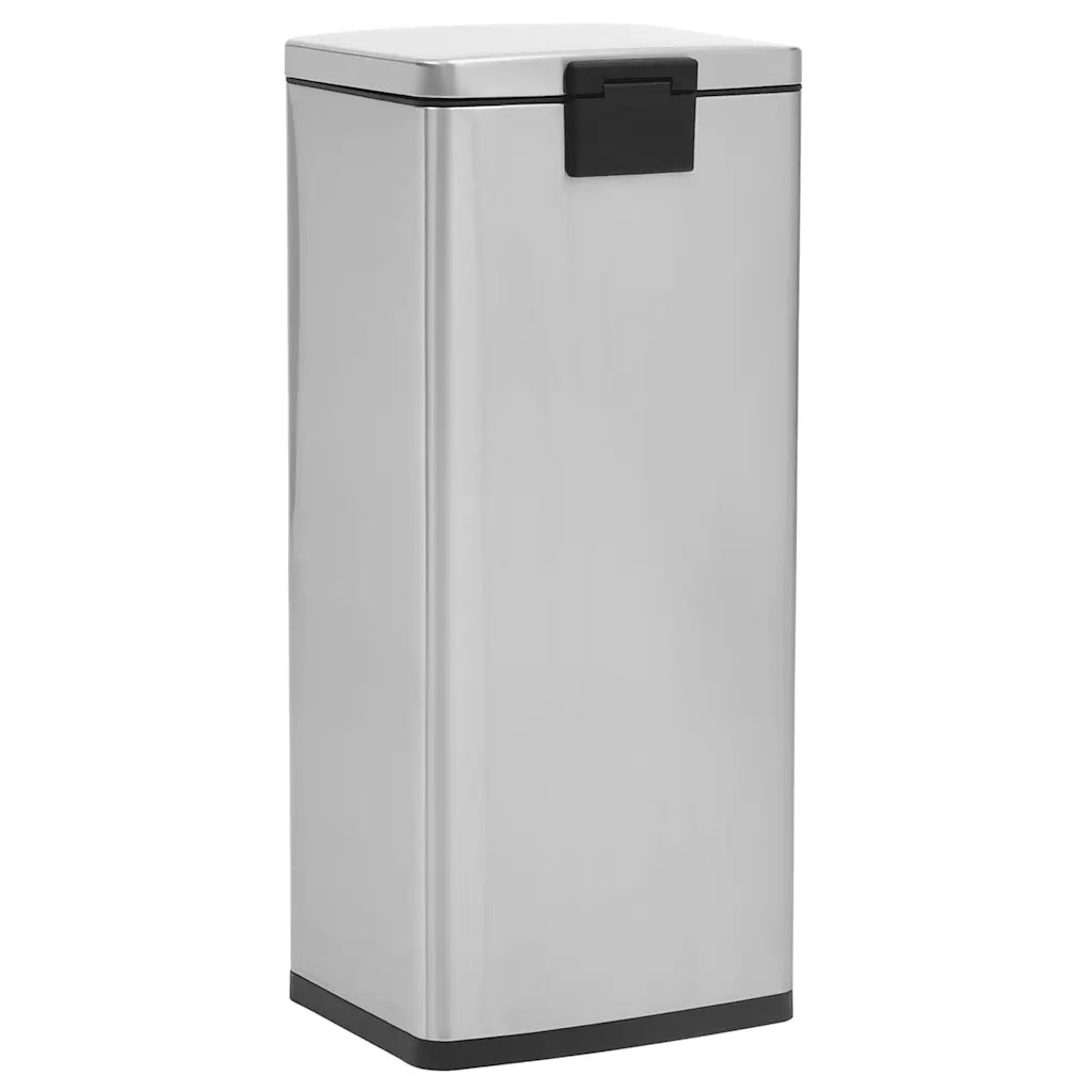 Pattumiera a Pedale Anti-Impronte 30 L Argento in Acciaio Inox 149571