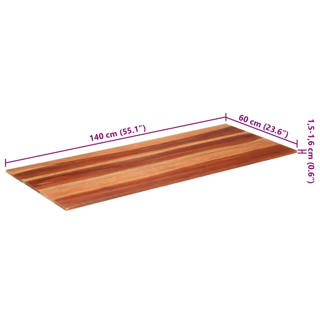 Piano Tavolo in Legno Massello di Acacia 15-16 mm 60x140 cm