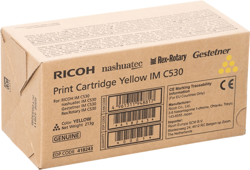 ORIGINAL Ricoh toner giallo 418243 IM C530Y ~18000 Seiten