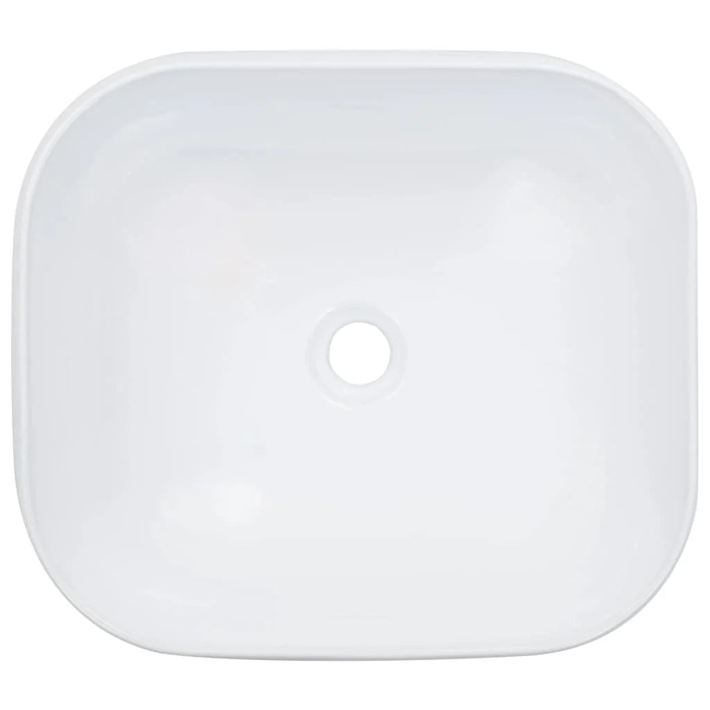 Lavabo da appoggio per l'interno del bagno cabina doccia cabina WC 44,5 x 39,5 cm ceramica bianca 02_0002614