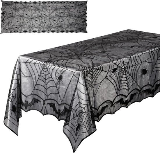 Tappeto per Halloween 122x244cm Ragnatela Rettilineo Interno Esterno Decorazione di Festa