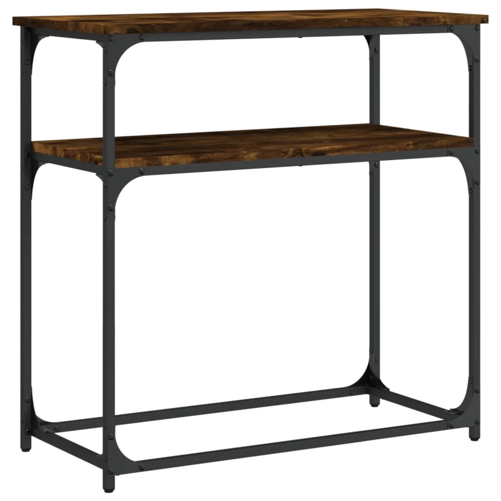 Tavolino Consolle-Tavolino da soggiorno-Tavolo Rovere Fumo 75x35,5x75cm in Legno Multistrato 561982