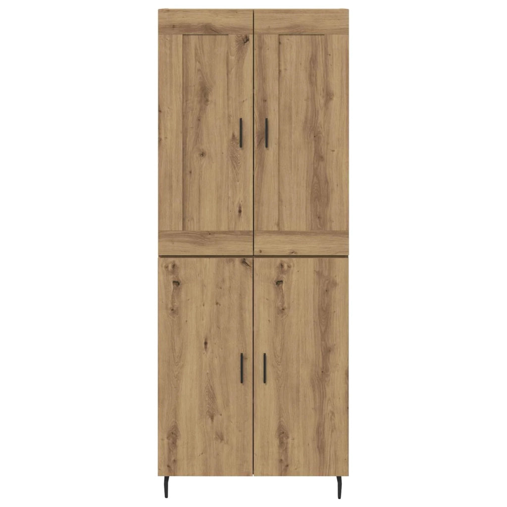 Credenza 2 pz-Set di 2 Buffet-Armadio da cucina Rovere artigianale Legno Stratificato e Vetro 351995