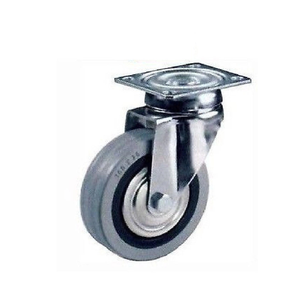 Trade Shop - Ruota Grigia Con Piastra Girevole Tbp Cebora Diametro 60 80 100 125 -    -125 Mm   -