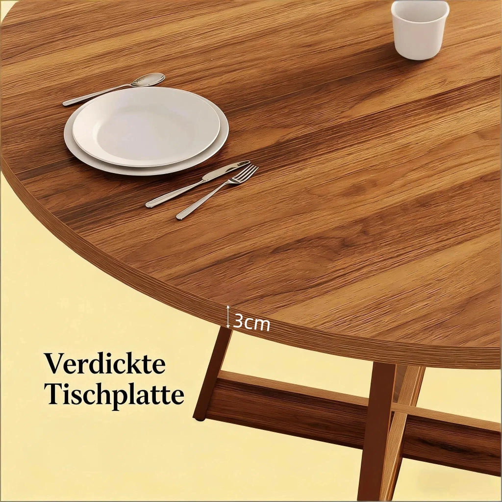 TAVOLO rotondo 100 cm MDF marrone
