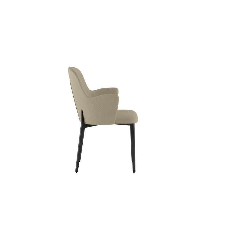 Sedia rivestita in tessuto easy-clean Gambe in metallo verniciato Nero Sophia 53.5cm X 62.5cm H 80cm Stones