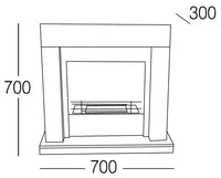 Camino a Bioetanolo da Pavimento 70x30x70 cm Karlsen Camogli Bianco
