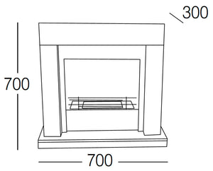 Camino a Bioetanolo da Pavimento 70x30x70 cm Karlsen Camogli Bianco