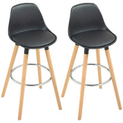 Sgabelli da Bar con Schienale e Poggiapiedi ¨C Zephmum ¨C 2 Pezzi Imbottiti 43x43x91 Nero