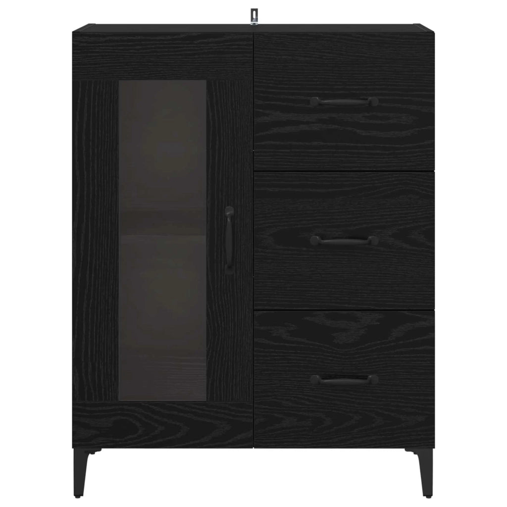 Credenza | Madia | Buffet da pranzo | Armadio da pranzo con cassetto Rovere Nero 69,5 x 34 x 90 cm