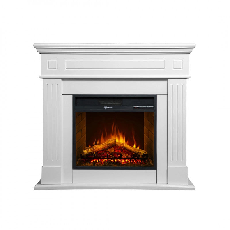 Camino Elettrico da Terra Cambridge in Legno Bianco – 110x25x95h