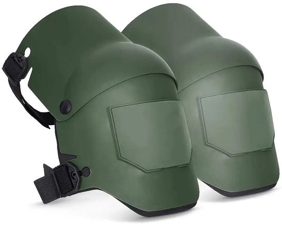Protezioni ginocchia per esterno con anti-impatto, esterno duraturo, imbottitura soffice e cinture regolabili per camminare, escursioni e giardinaggio (verde oliva)