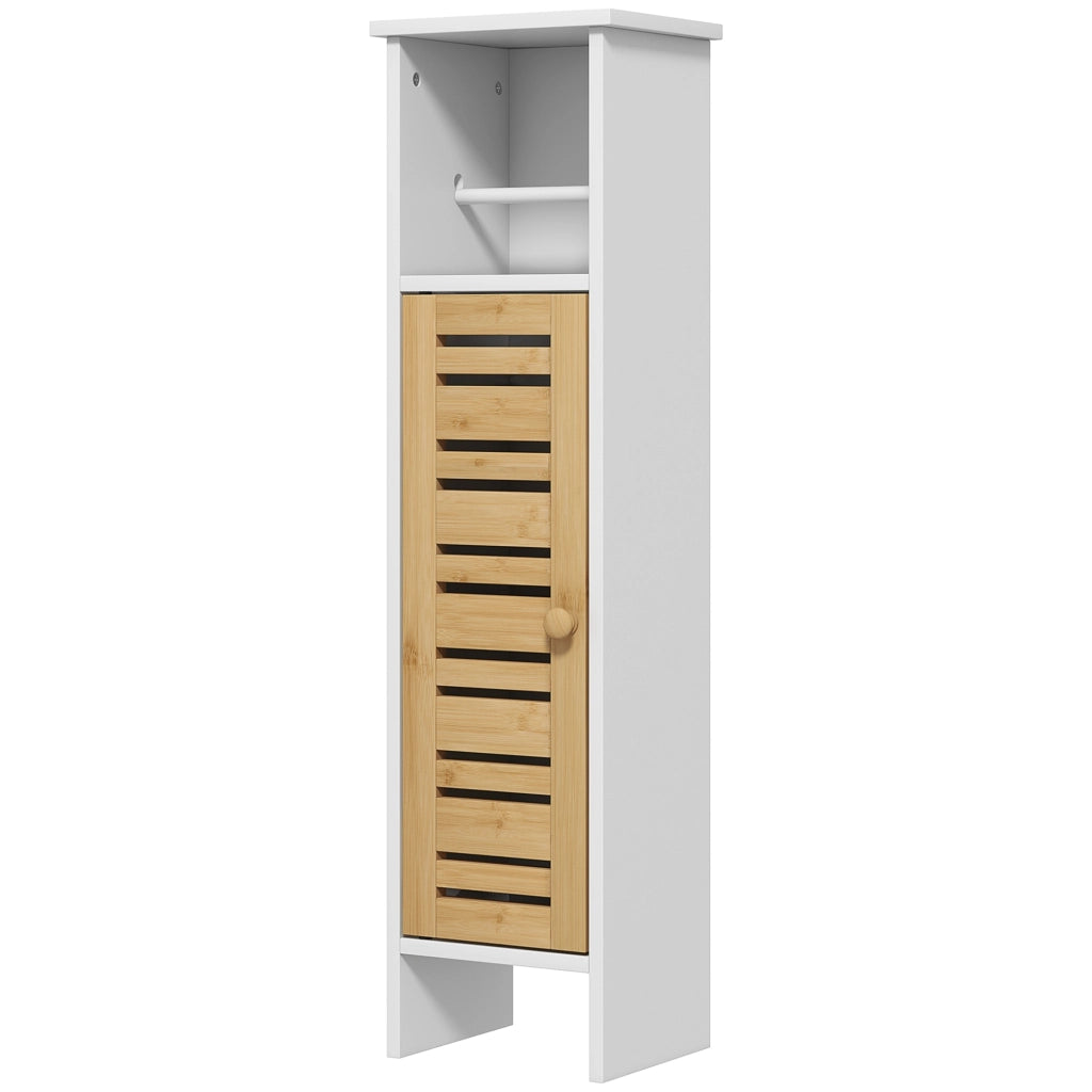 Mobile da bagno con portarotoli 3 livelli ¨C zephmum ¨C bianco bamb¨´ 78H cm