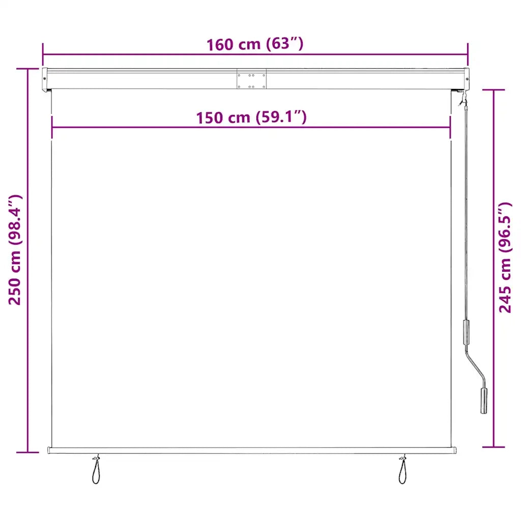 Tenda a rullo | Tenda avvolgibile per Esterni 160x250 cm Crema