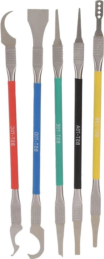 Kit di apertura elettronica 5-in-1 a molla metallica - doppie estremità - set di riparazione per computer - tecnico per riparazione computer - modello BST-70.