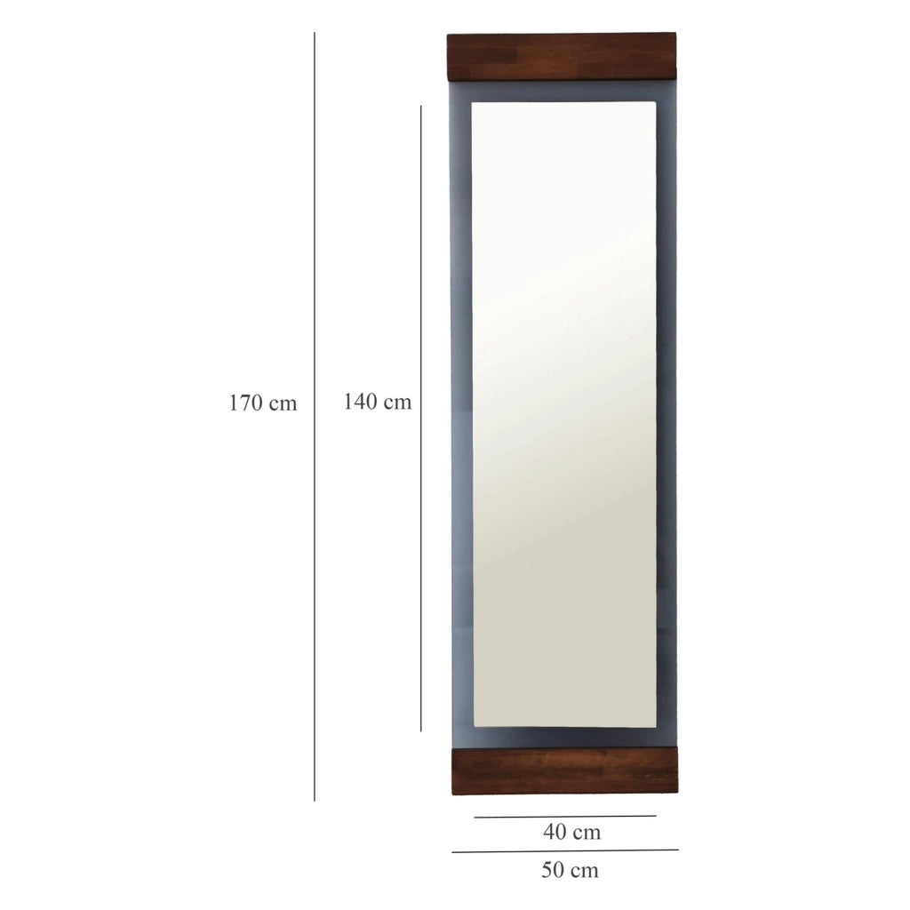 Lanzada, Specchio Forma Rettangolare, 50x170h cm Marrone Noce