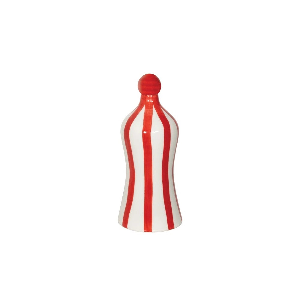 Lido - Bottiglia in ceramica a righe Rosse Zafferano
