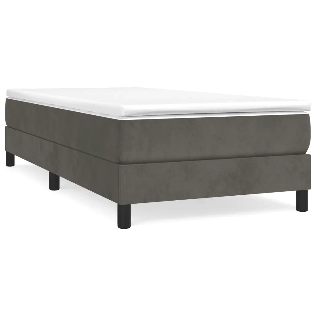 Struttura Letto a Rete a Molle-Giroletto Grigio Scuro 100x200 cm Velluto 637116
