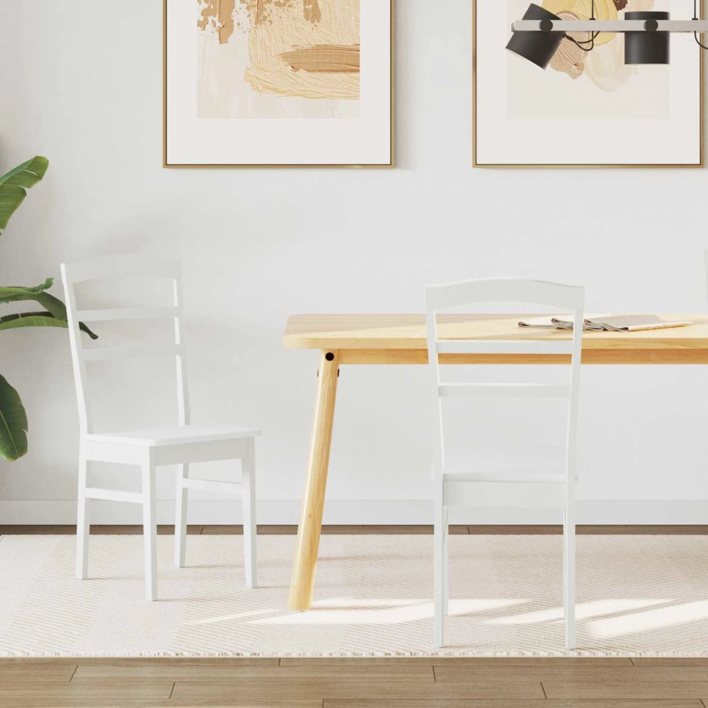 Sedia da pranzo 2 pcs Bianco Legno di gomma solido 42020498
