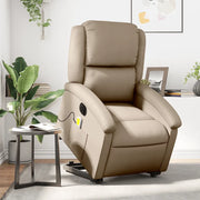 Poltrona Alzapersona Massaggio Elettrica Cappuccino Similpelle