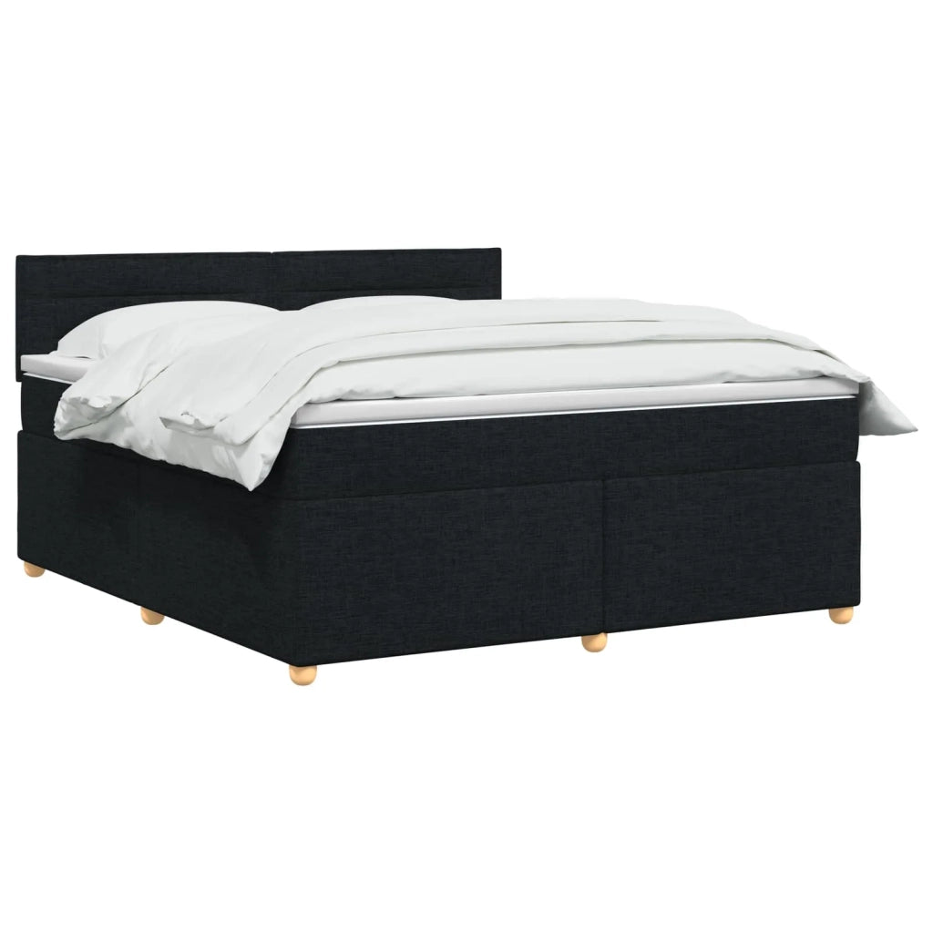 Letto box spring con materasso Nero 140 x 190 cm Tessuto 3450946