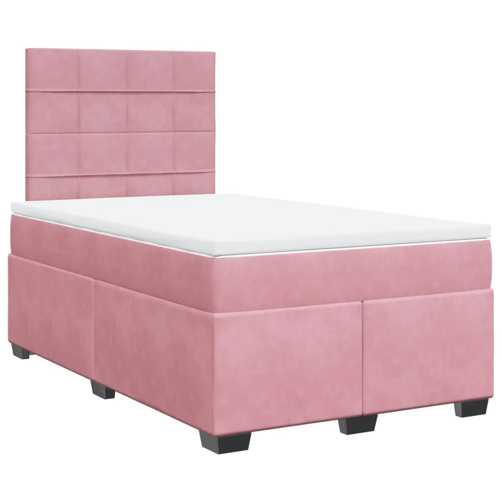 vidaXL Giroletto a Molle con Materasso Rosa 120x190 cm in Velluto