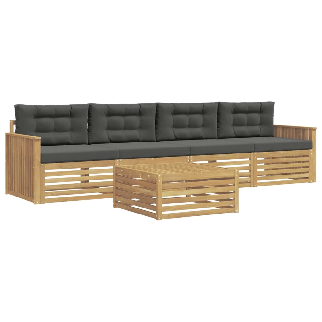 Set di divani da esterno 5 pz Bianco e Antracite 3390002