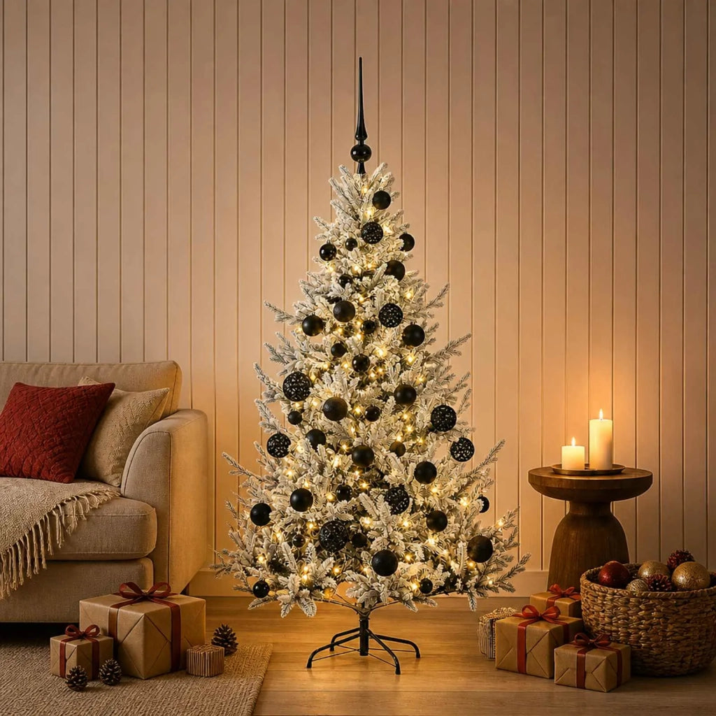Albero di Natale artificiale con palline 120 cm 150 LED 3465591