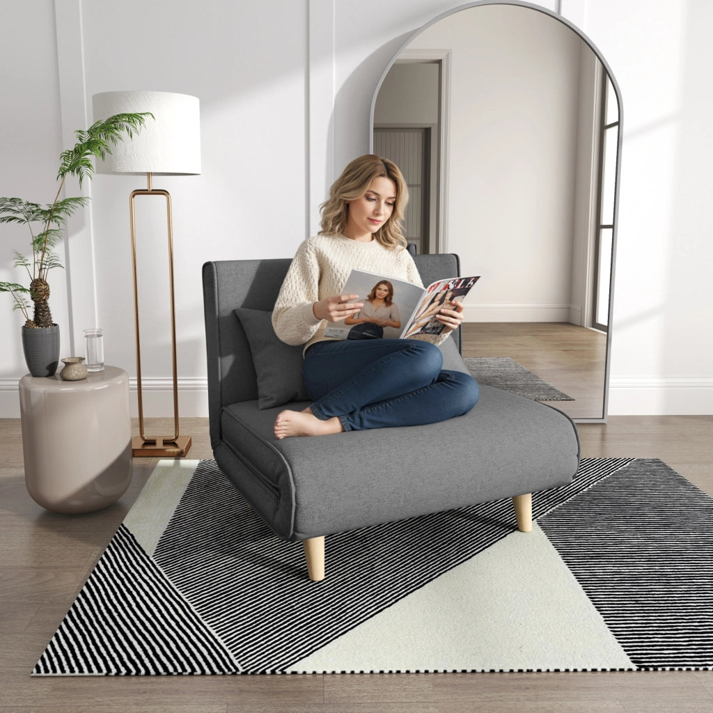 Poltrona letto 1 posto ¨C zephmum ¨C grigio 94x78x80 cm