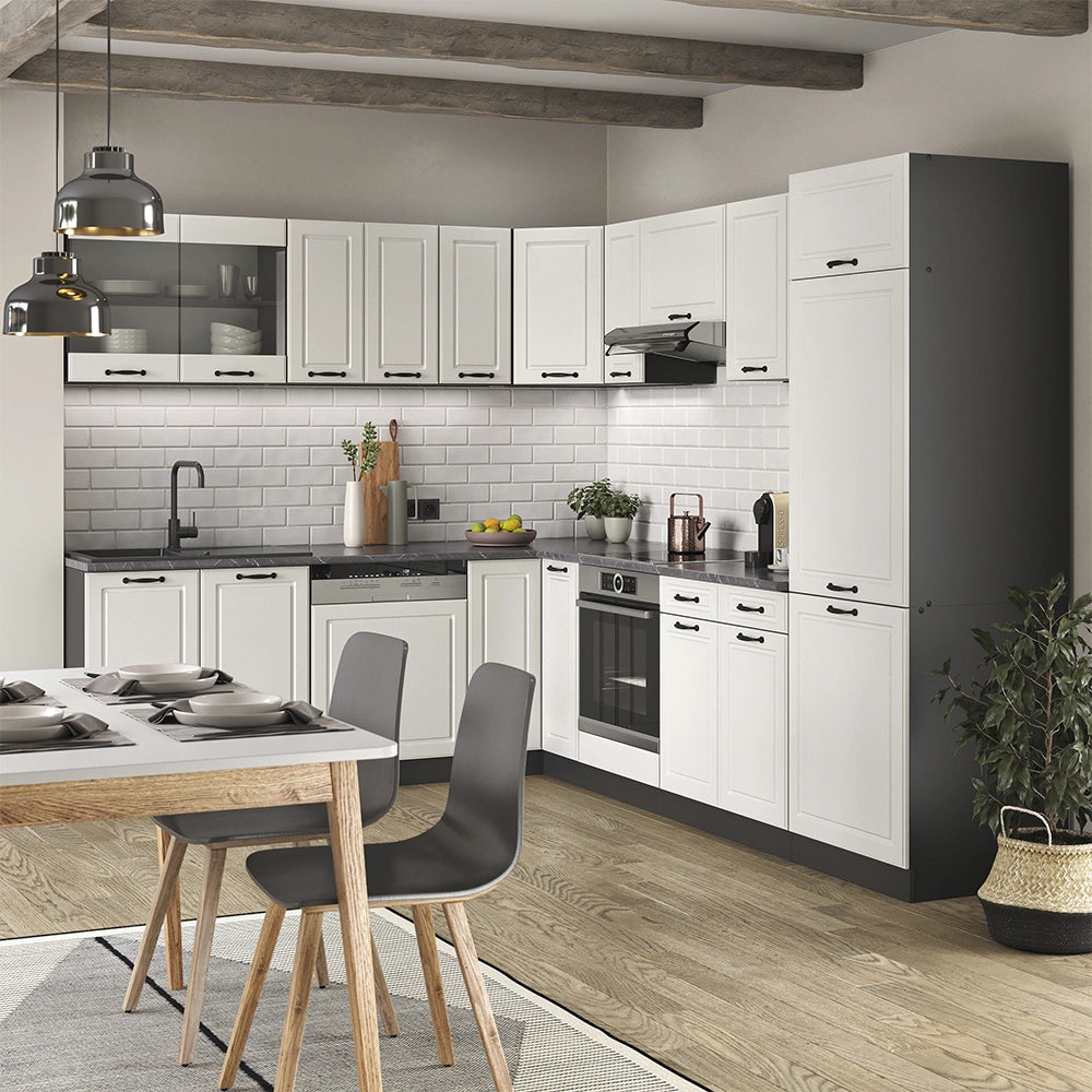 Vicco Frontale cucina Bianco casa di campagna 59.6 x 11.2 cm frontale del mobile per mobile da incasso forno