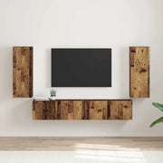 Mobile TV da parete 2 pcs Legno vecchio 30 x 31 x 80 cm 892306