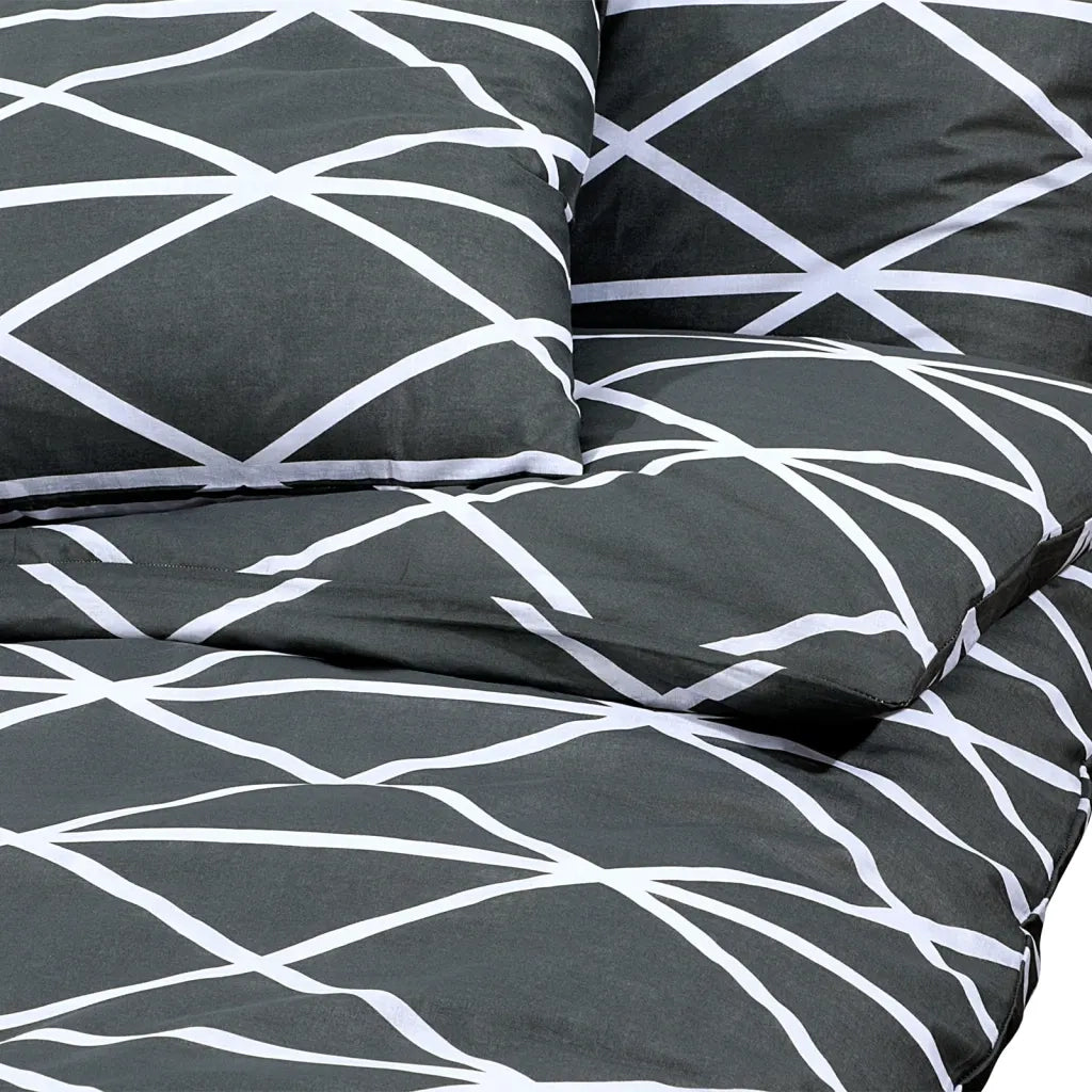 Set Copripiumino Grigio 135x200 cm in Cotone 136053