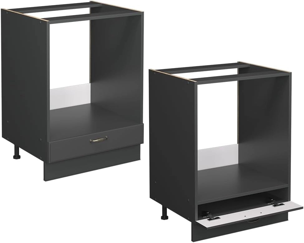 Mobile per forno da incasso Fame-Line, Landhaus antrazit-oro, 60 cm senza piano di lavoro