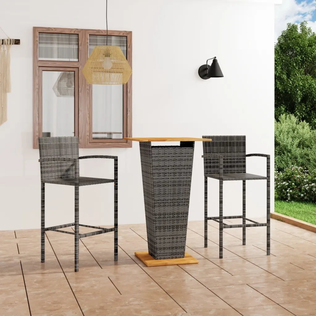 Set Bar da Giardino 3 pz Grigio cod mxl 40299