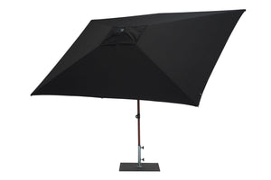 Ombrellone da Giardino 3x2 m Palo Ø38 mm in Alluminio Effetto Legno Tessuto Olefin Trend Wood Nero