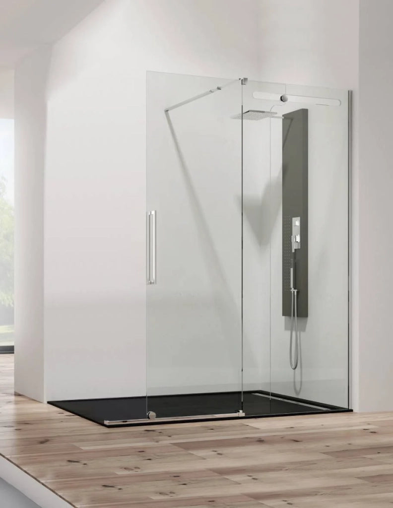 Box doccia in acciaio ELLEGNACE (VETRUM) 1+1 con lato fisso laterale 175x80 cm