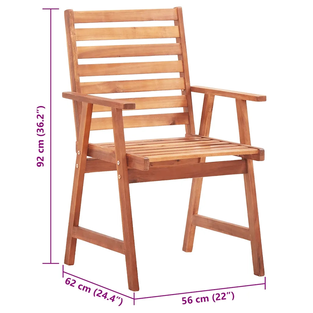 Sedie da Pranzo da Esterni con Cuscini 2 pz Massello di Acacia cod mxl 76011