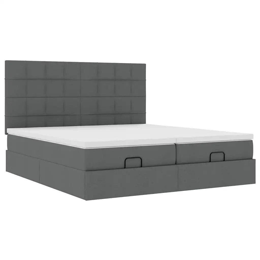 Struttura Letto Pouf con Materassi 200x200 cm in Tessuto 3313700