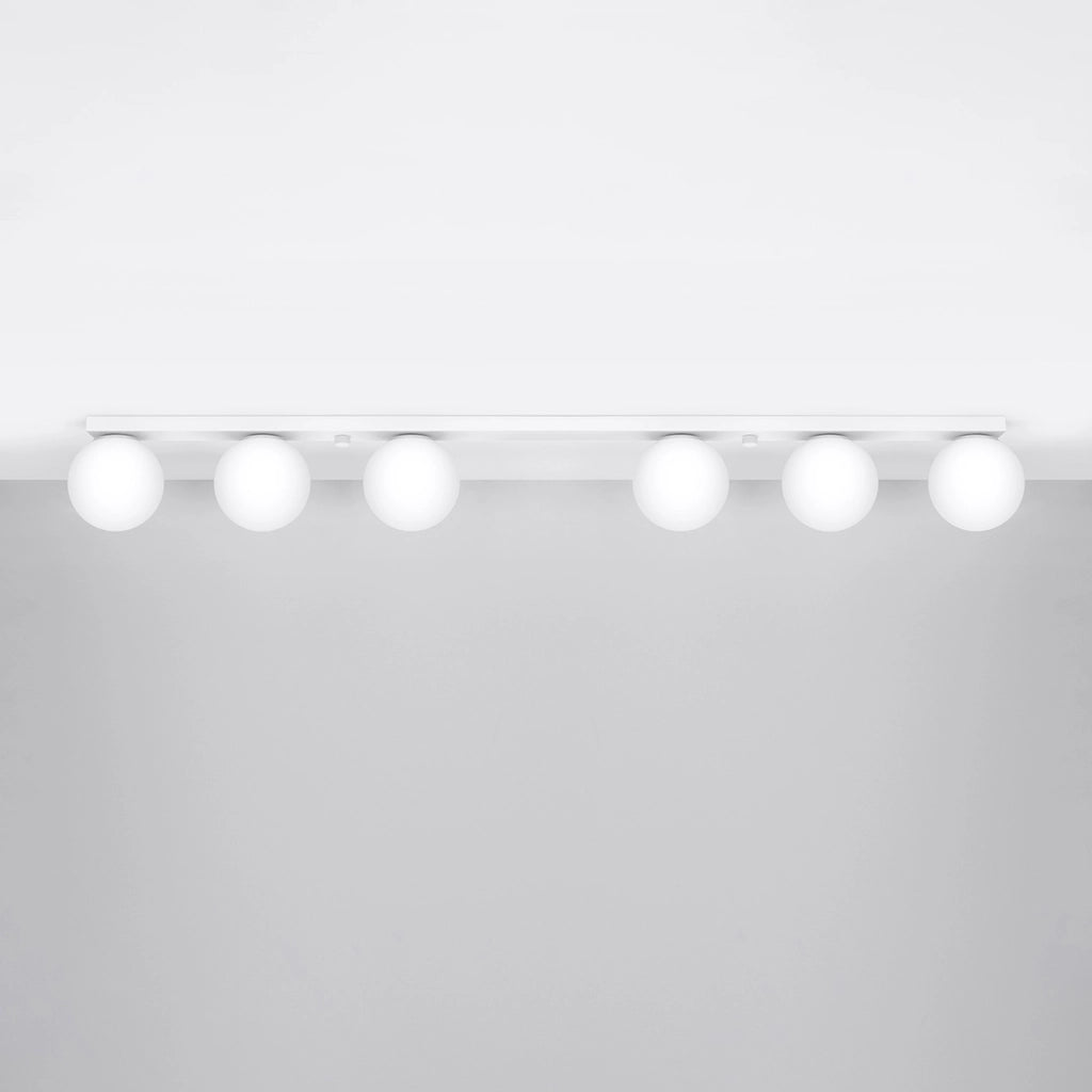 Plafoniera barra Pure Lume Soleda bianca 6 sfere 120cm