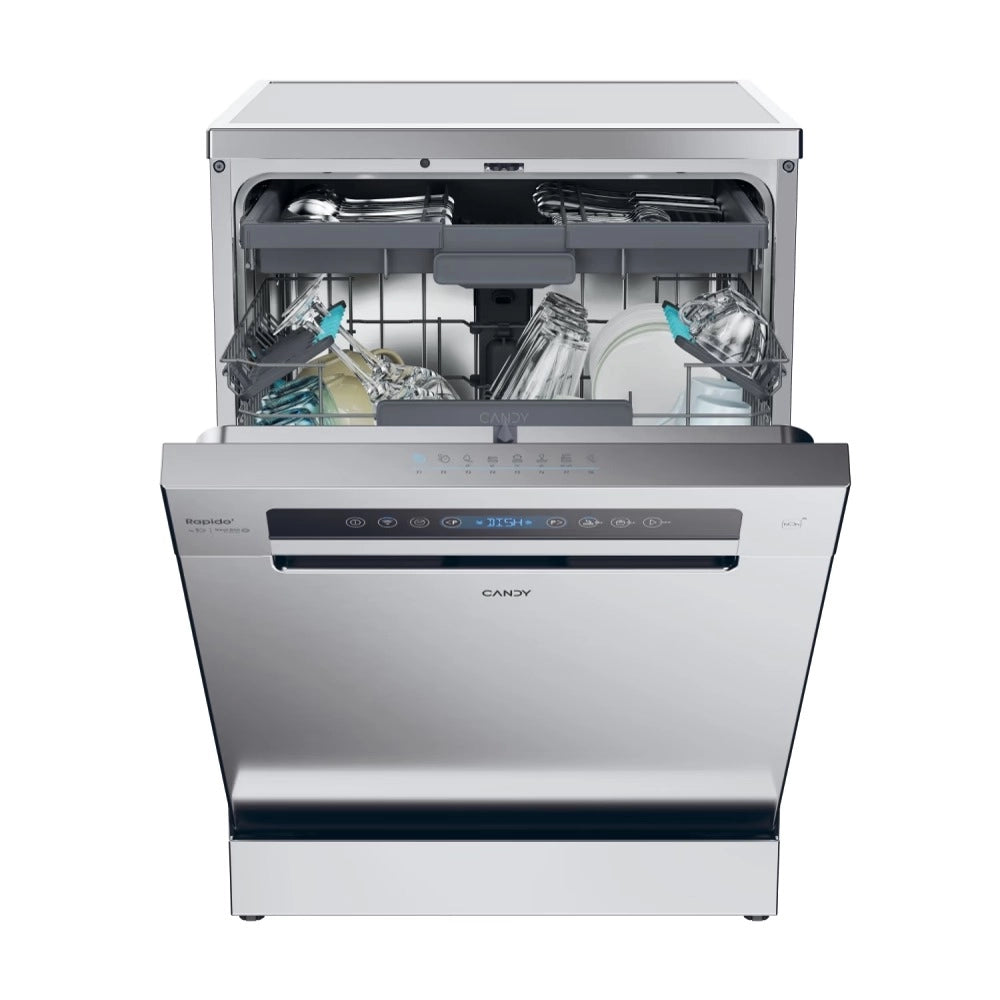 Lavastoviglie Candy Rapido CF 6C4F1X 16 Coperti Classe C (A85xL59,7xP59,8) Wi-Fi e BLE Inox