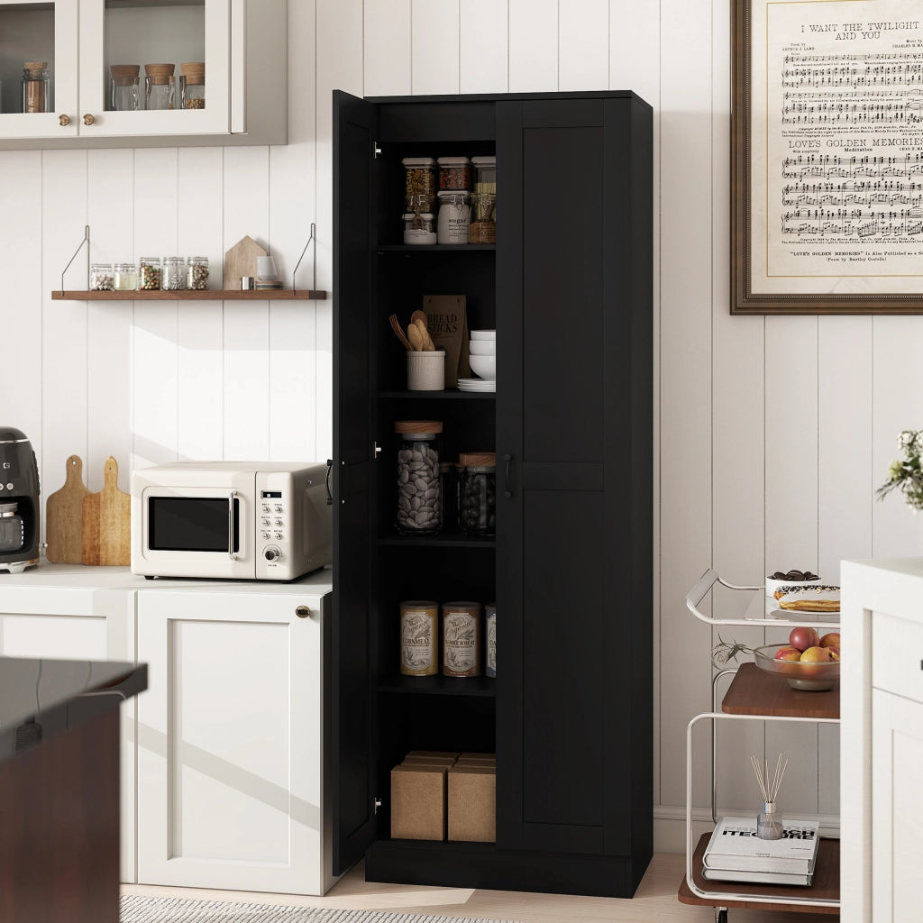 Armadio 2 Ante con 5 Ripiani ¨C Zephmum ¨C Nero 60x36.5x175