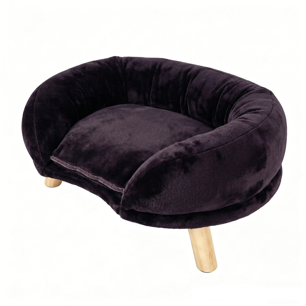 Tiragraffi per gatti con supporto ergonomico antiscivolo e bordo rialzato in poliestere marrone 50 × 40 × 12,5 cm