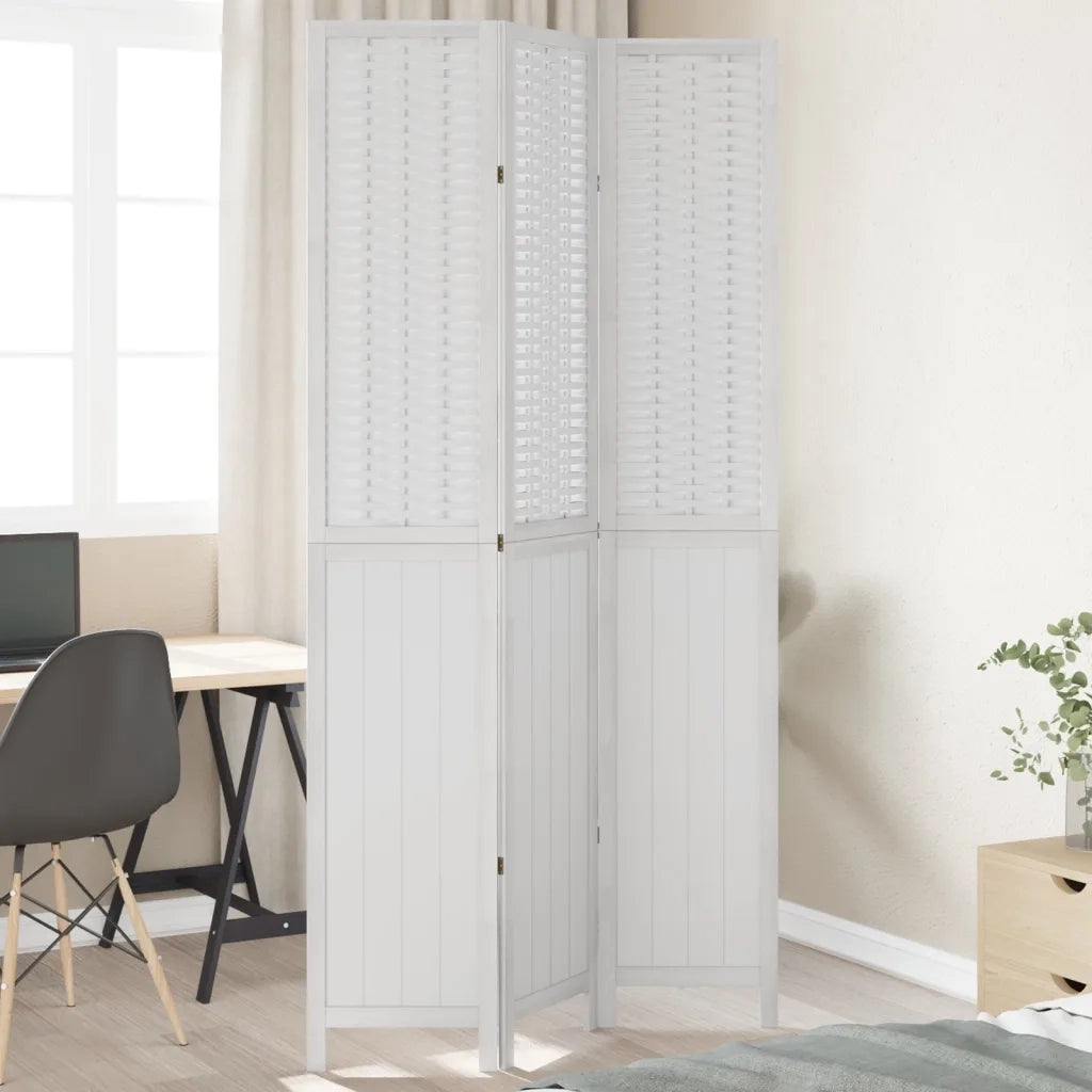 Divisorio Ambienti | Divider per stanze | Paravento 3Pannelli Bianco Legno Massello di Paulownia
