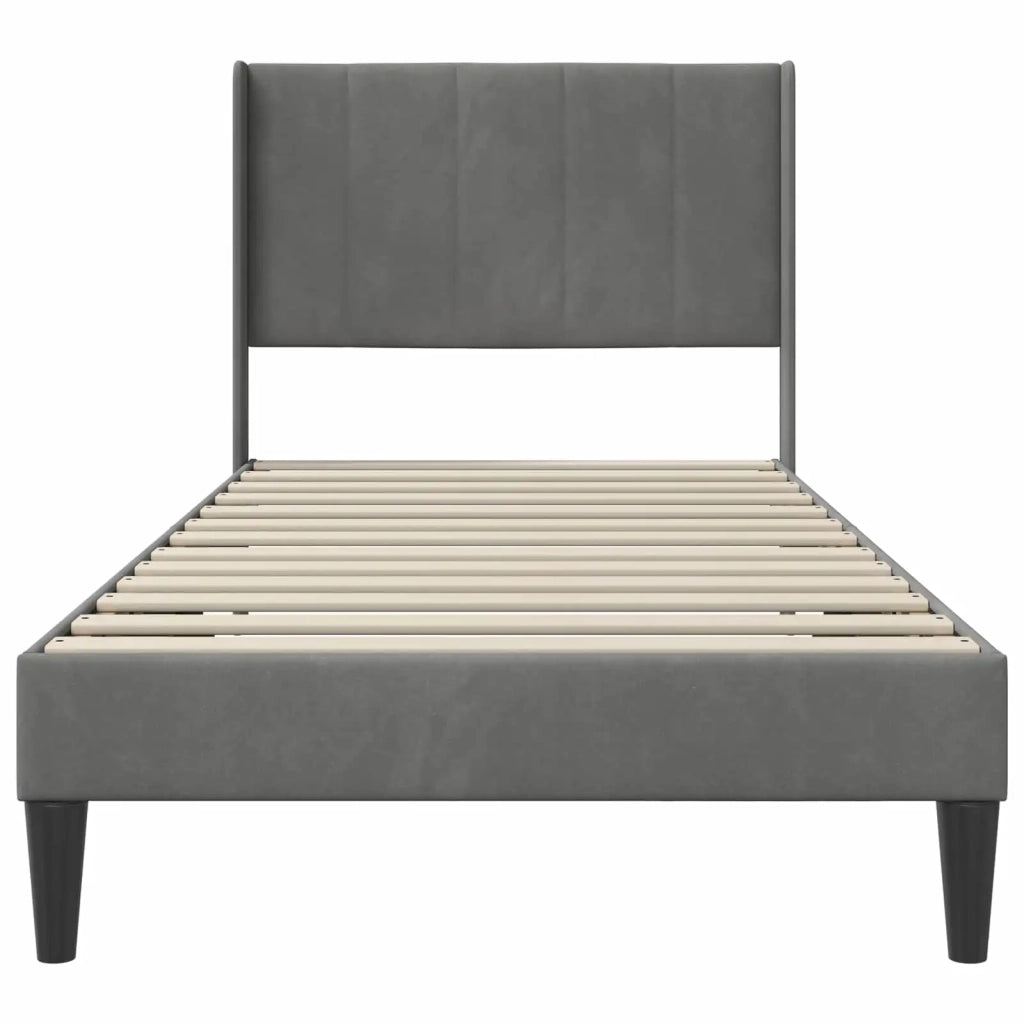 Struttura del letto Grigio Scuro 90 x 190 cm Velluto 3414668