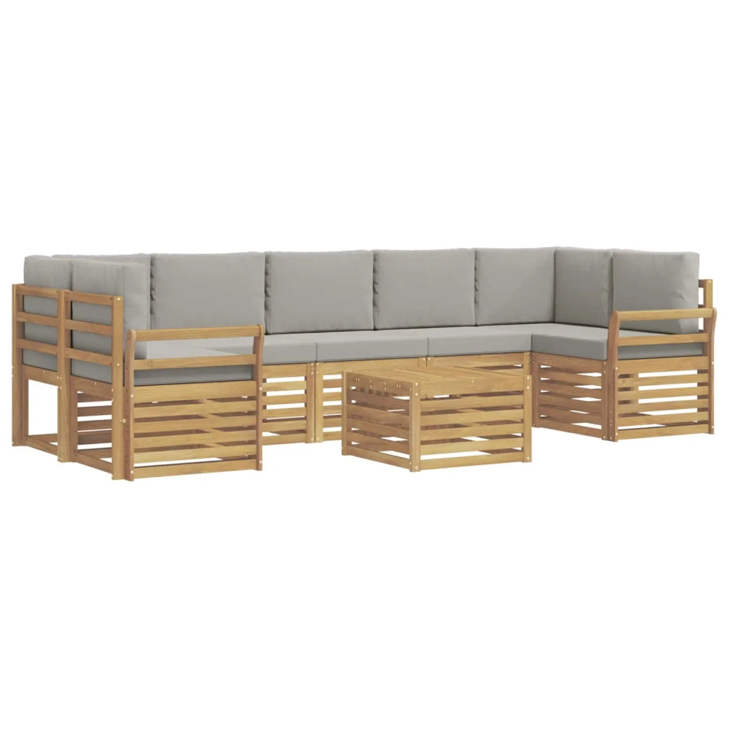 Set di divani da esterno 8 pcs Bianco e Grigio Chiaro 3391556