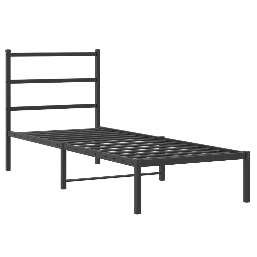 Giroletto con Testiera-Struttura Letto con testiera in Metallo Nero 75x190 cm 846033