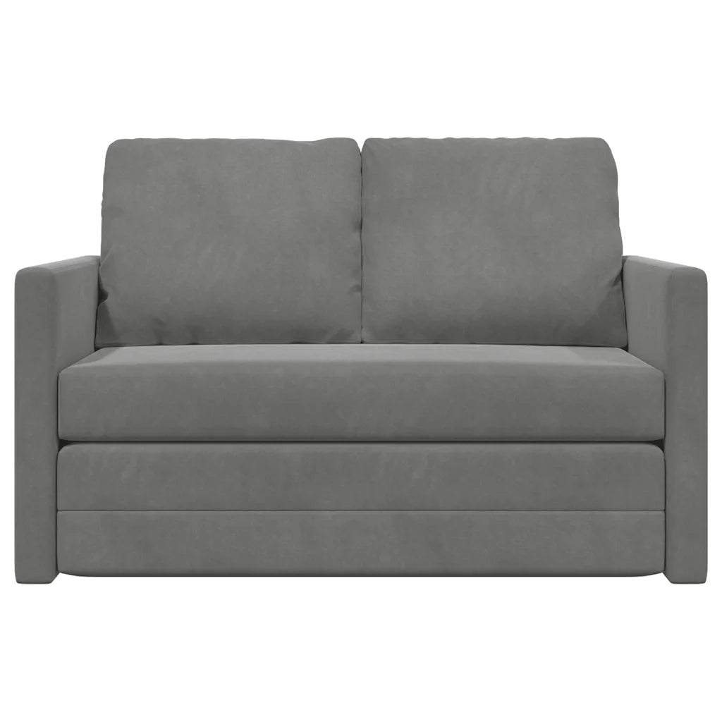 Divano Letto da Terra 2 in 1-Sofa Letto-Daybed Grigio Scuro 122x204x55 cm Velluto