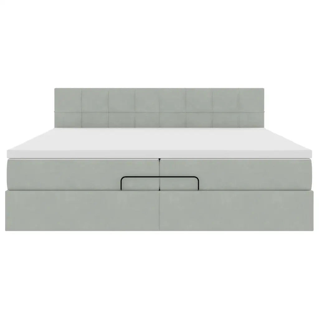 Struttura Letto Pouf con Materassi 200x200 cm Velluto