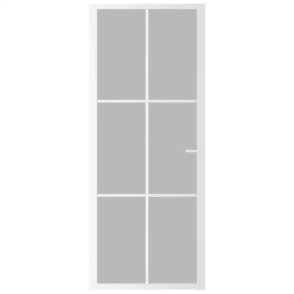 Porta Interna 83x201,5 cm Bianco Opaco Vetro e Alluminio cod mxl 78124