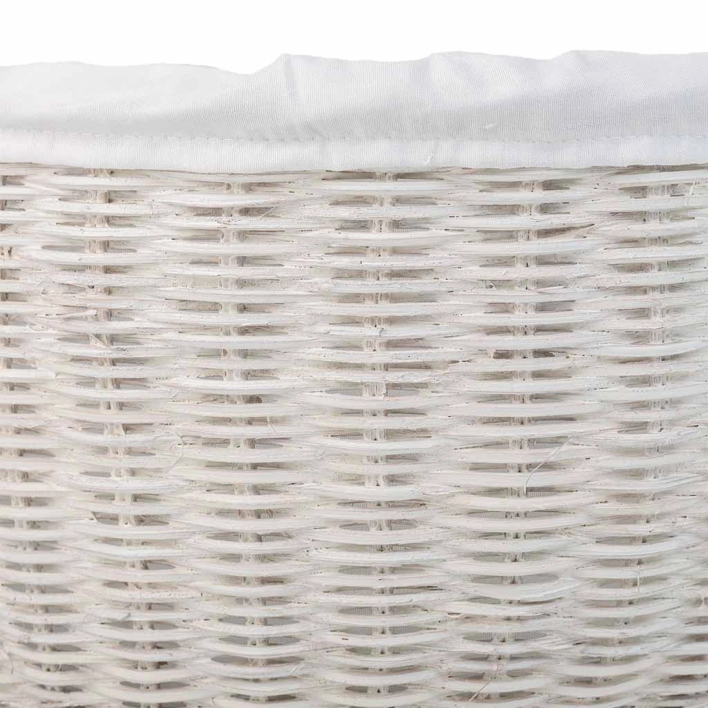 Cestino tondo in midollo con fodera bianca 34x34x16-37h